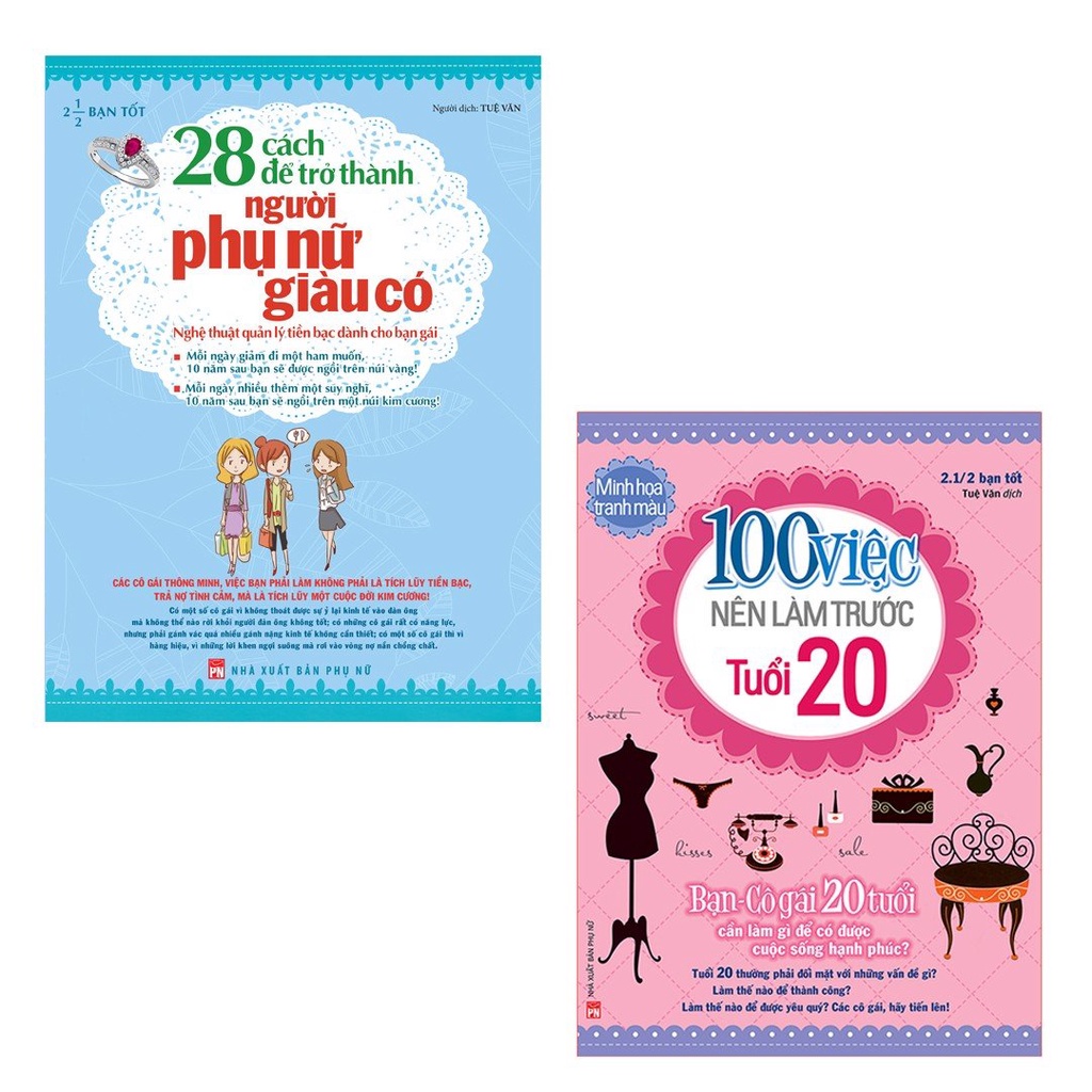 Sách: ComBo 2 Cuốn 28 Cách Để Trở Thành Người Phụ Nữ Giàu Có + 100 Việc Nên Làm Trước Tuổi 20