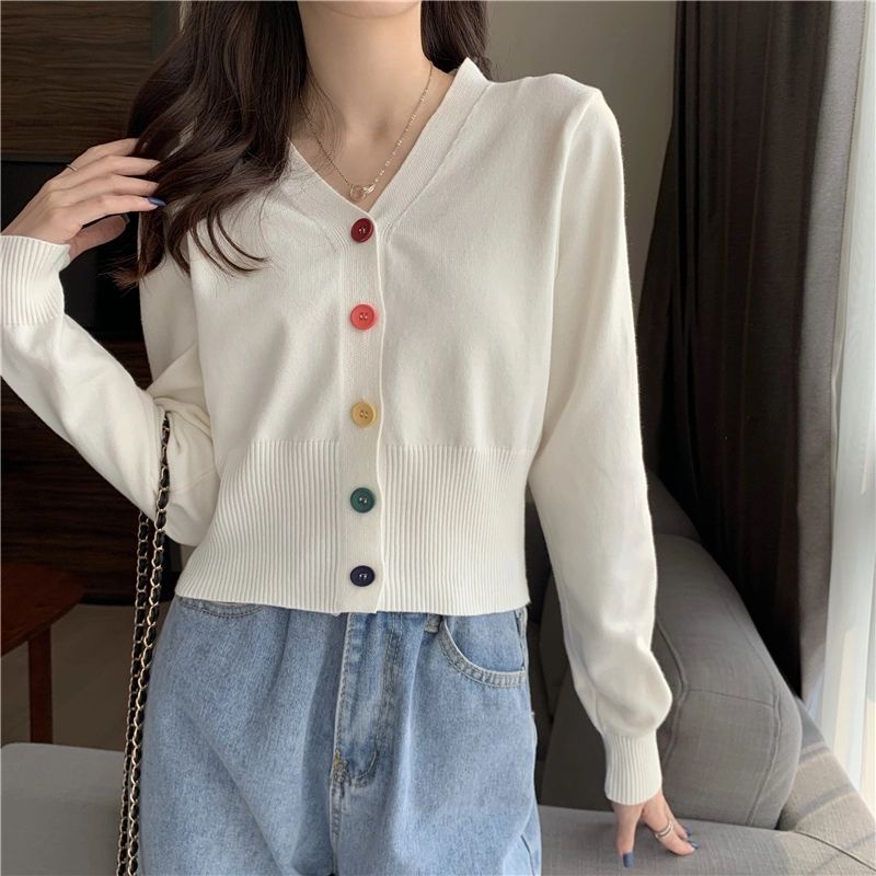 Áo Khoác Cardigan Thun Len Tay Dài Dệt Kim Dễ Phối Đồ Cho Nữ | BigBuy360 - bigbuy360.vn