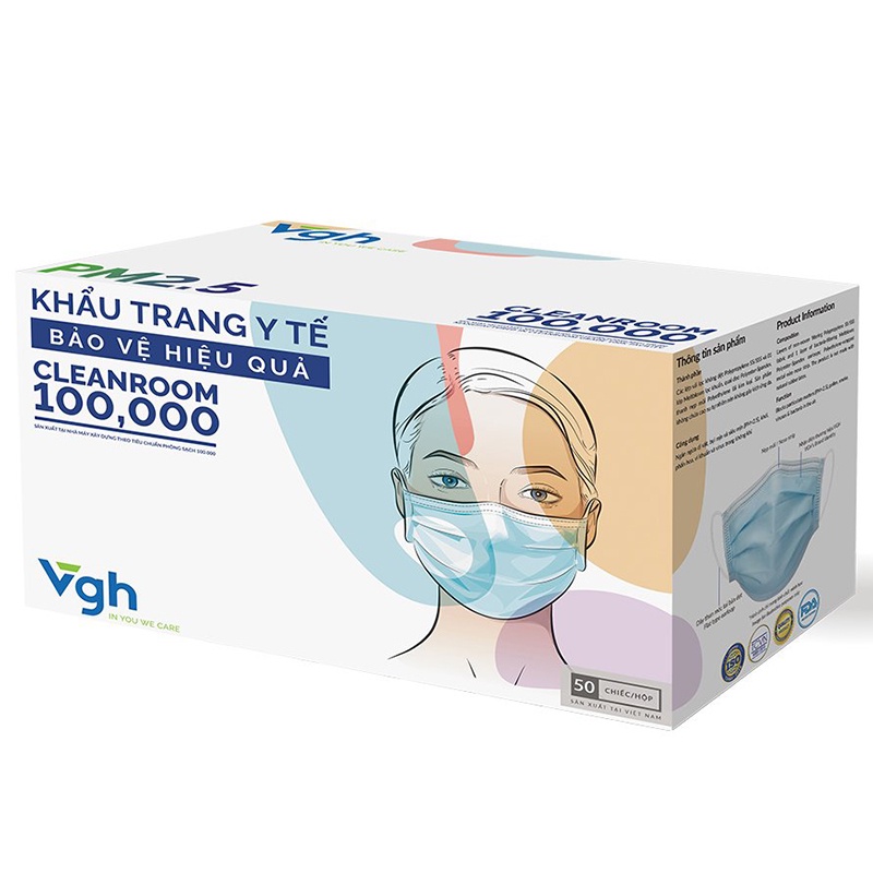 [Mã LT50 giảm 50k đơn 250k] Khẩu trang y tế VG eco mask hộp 50 chiếc