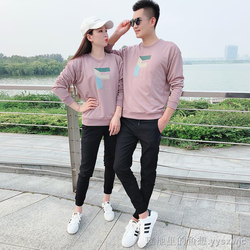 Áo Sweater Thể Thao Cổ Tròn Dáng Ôm Kiểu Hàn Quốc Thời Trang Mùa Thu 2020 Cho Các Cặp Đôi