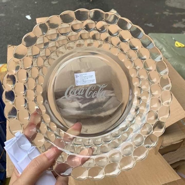 Đĩa thủy tinh sâu lòng Coca Cola 22cm