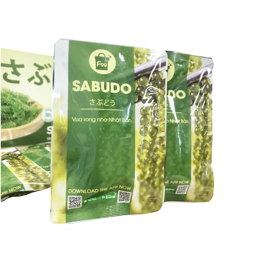 Rong nho Sabudo - Rong nho biển gói 20g kèm nước sốt mè rang