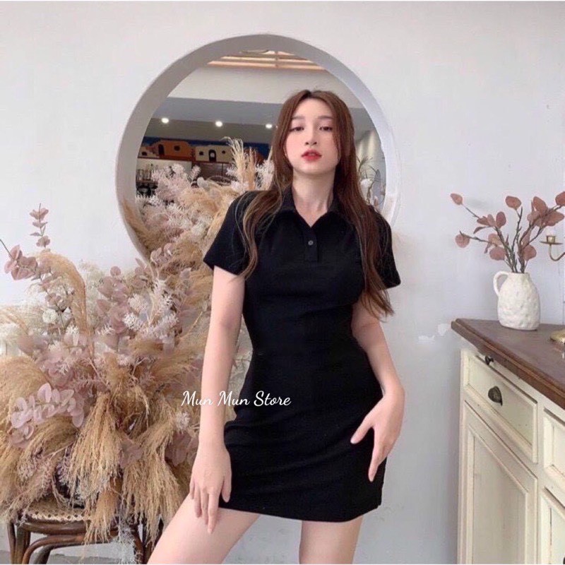 [𝐅𝐑𝐄𝐄𝐒𝐇𝐈𝐏]Đầm polo cổ bẻ MunMunStore tay ngắn from vừa xinh xắn -  mềm mại - đi tiệc - đi chơi đều đẹp