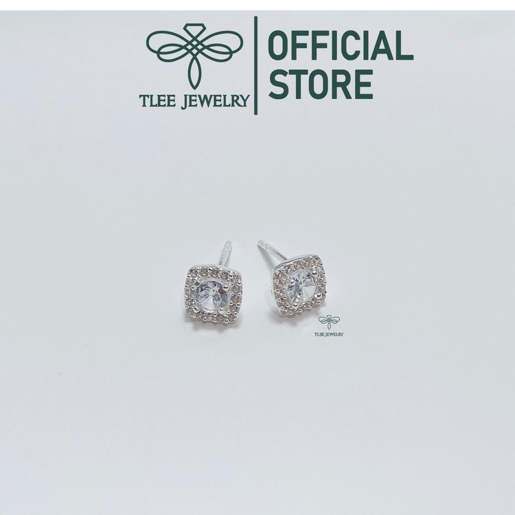 Bông tai nữ TLEE đá vuông mini sang trọng TleeJewelry B0369