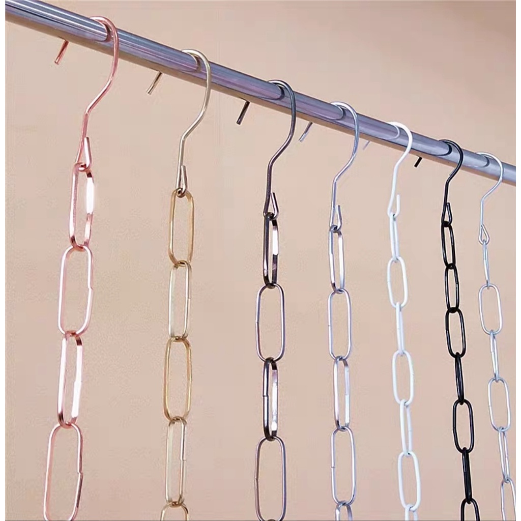 Dây móc xích kim loại, chất liệu inox màu vàng,bạc không rỉ dài 1m, phụ kiện cho cửa hàng shop thời trang