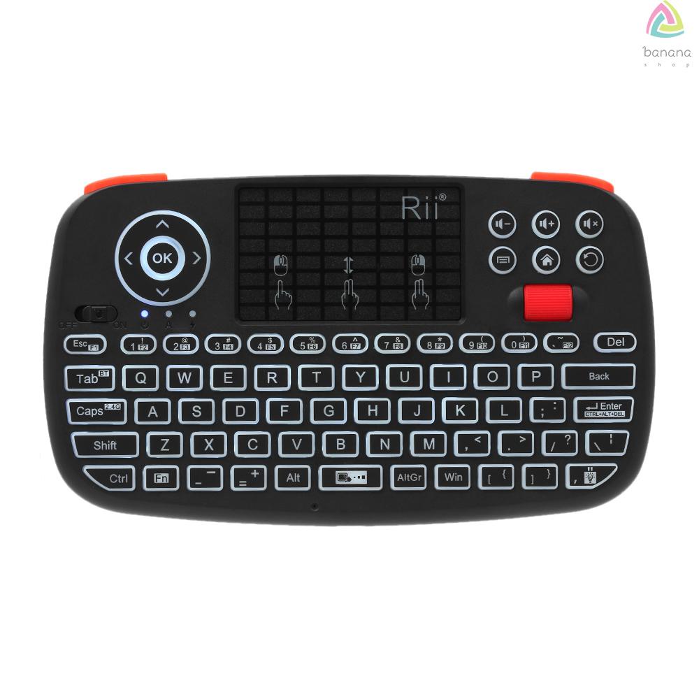Bàn phím không dây Rii i4 Mini Bluetooth & 2.4GHz điều khiển cảm ứng hai chế độ cho Android