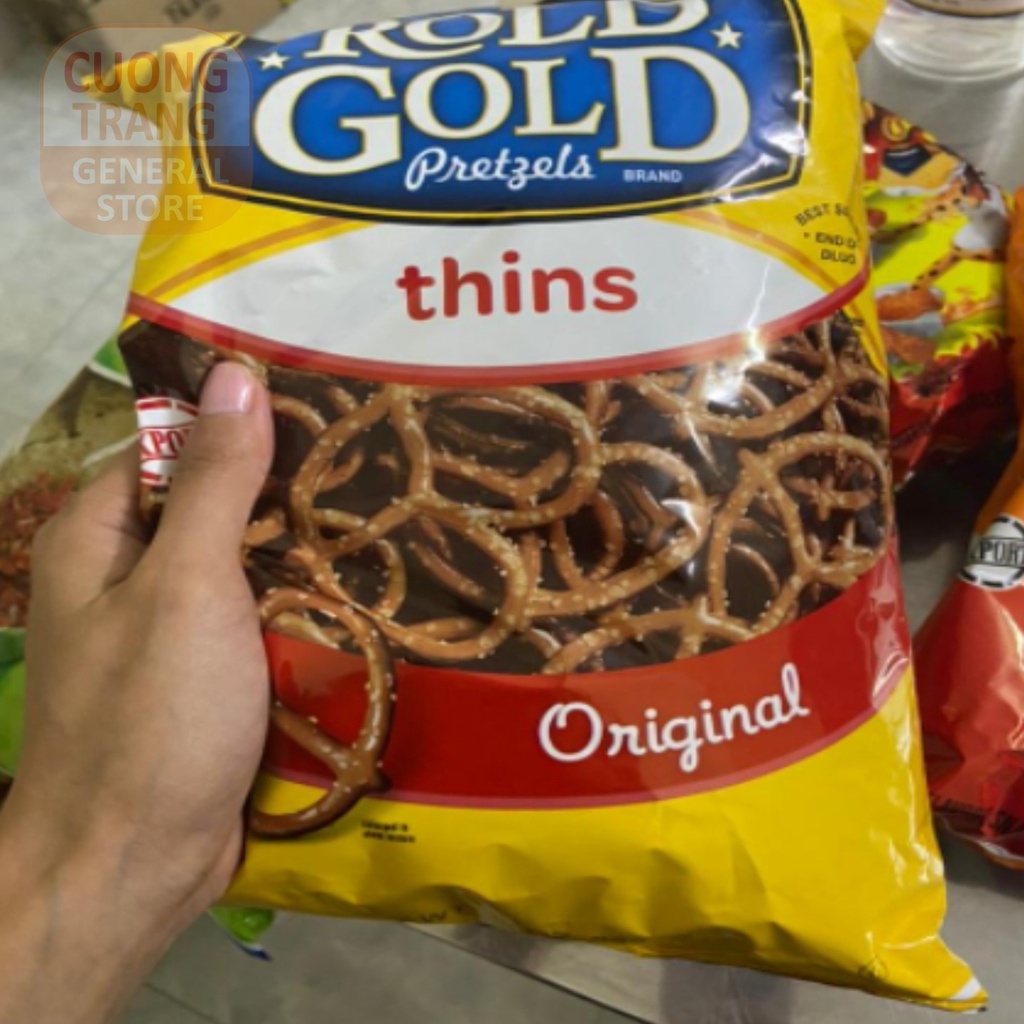 Snack bánh vòng fritolay's rold gold thins pretzels 283.4g