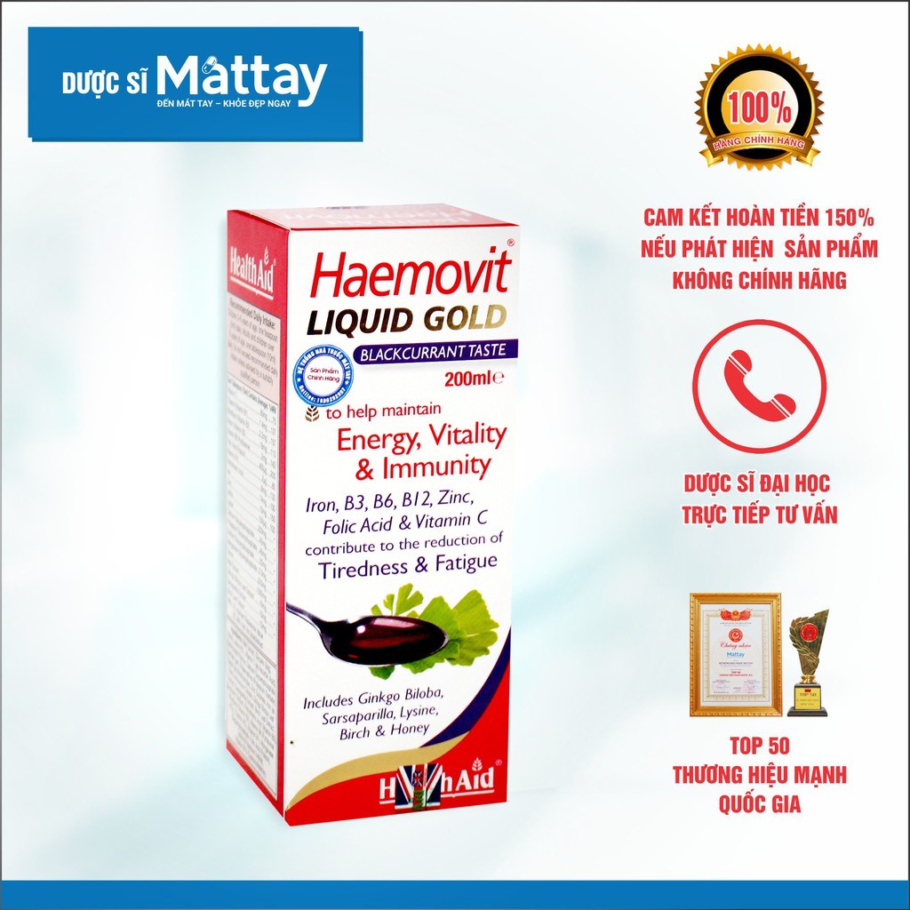 Haemovit Liquid Gold - Health Aid - Giúp Cải Thiện Tình Trạng Thiếu Máu.