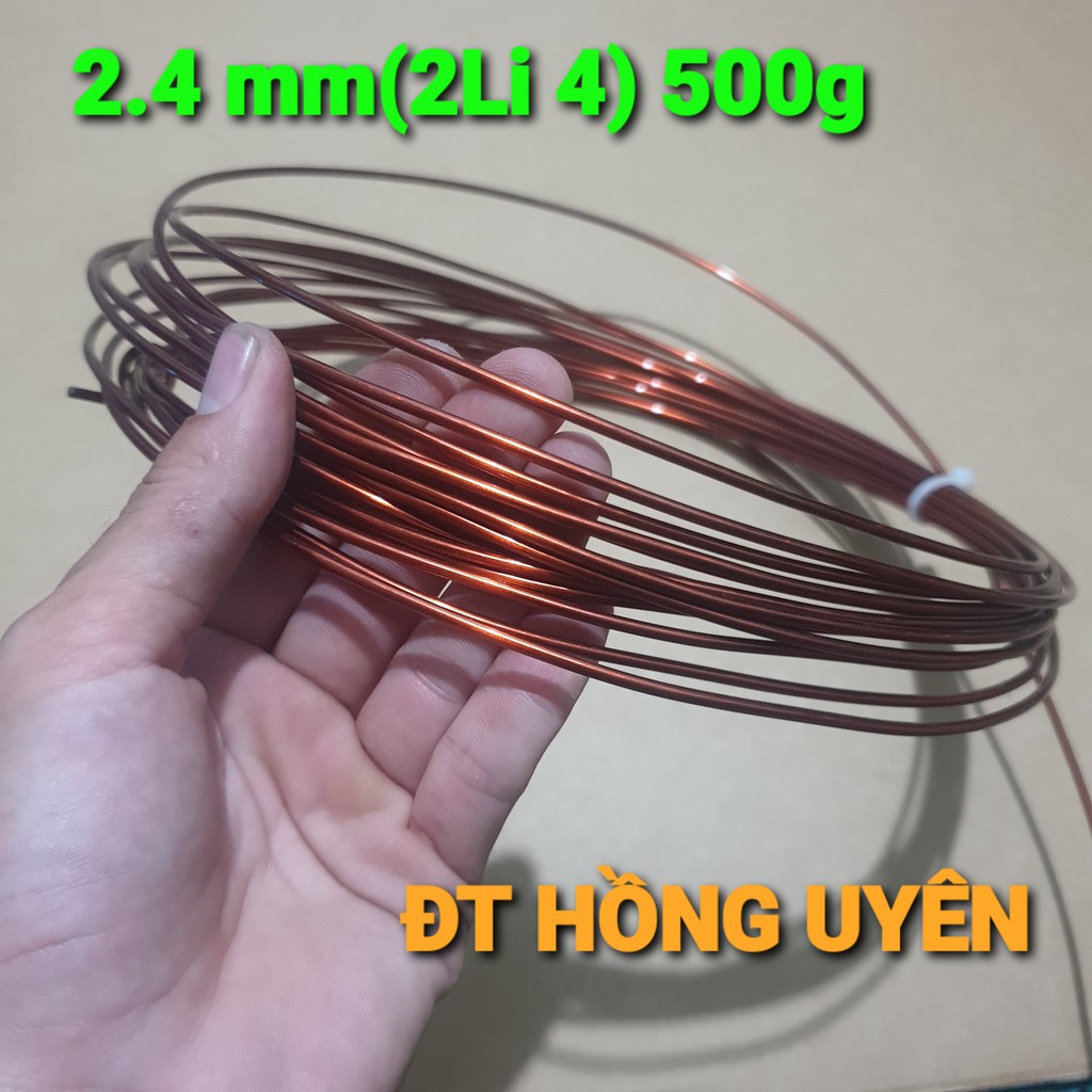 (2.4mm 500g) DÂY ĐÔNG QUẤN BIẾN ÁP. DÂY ĐỒNG 2li4 QUẤN DÂY SƠ CẤP MÁY BIẾN ÁP 1 vế 25-30D718