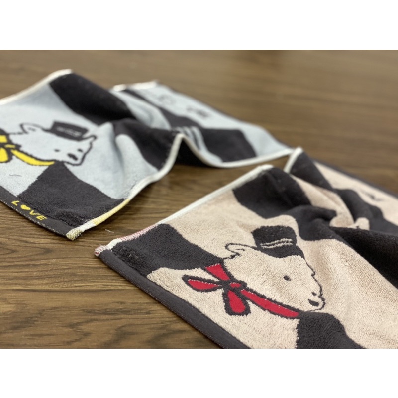 Set 2 khăn mặt cotton 25x50cm hình gấu