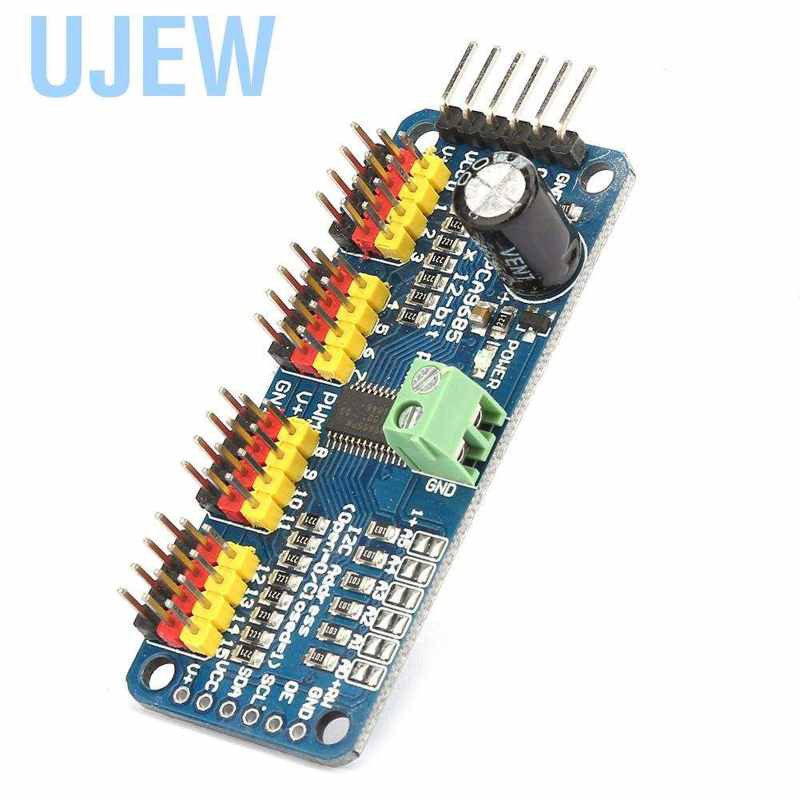 Bảng mạch mô đun động cơ Servo Ujew PCA9685 16 kênh 12Bit PWM I2C 40~1000Hz 5V cho robot