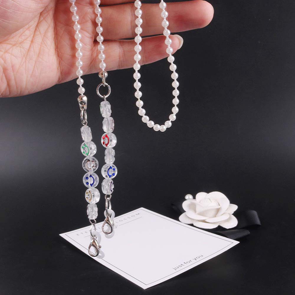 Dây Đeo Mắt Kính Chống Thất Lạc Bằng Nhựa Resin Hình Mặt Cười Nhiều Màu Sắc Thiết Kế Thời Trang