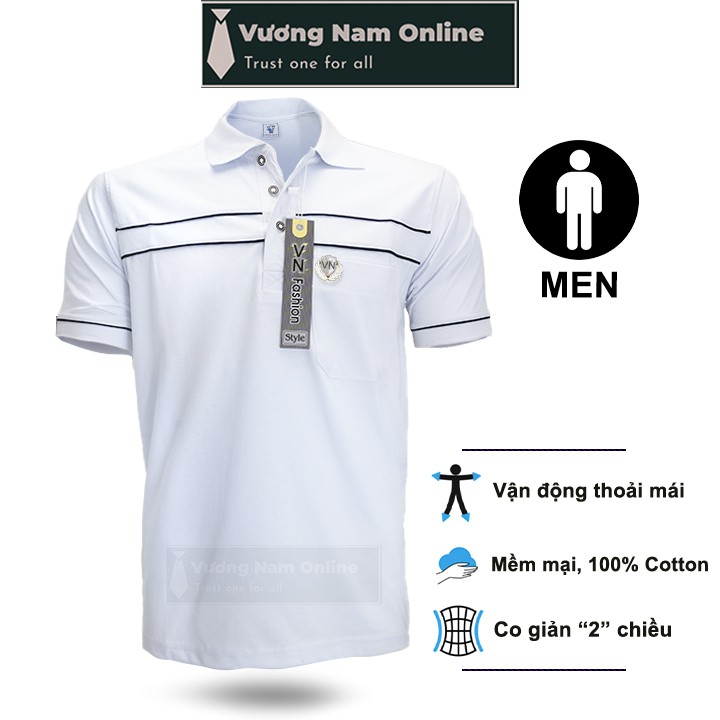 Áo thun nam trung niên tay ngắn polo có cổ form rộng cotton đẹp cao cấp VN12P | BigBuy360 - bigbuy360.vn