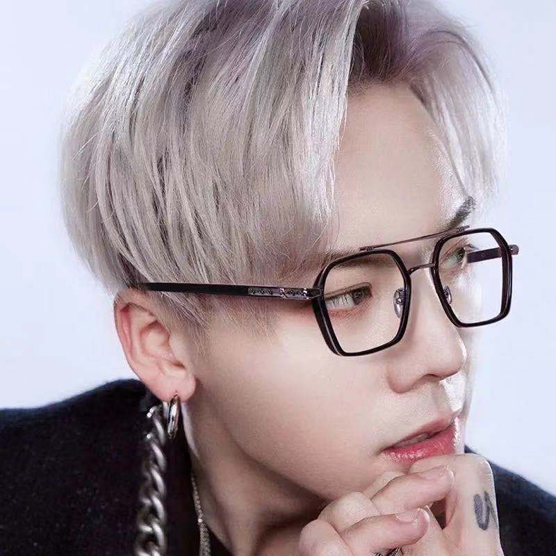 【Replaceable lenses】COD (AIMURUSI) Mắt Kính Gọng Kim Loại Chống Ánh Sáng Xanh Phong Cách Retro Thời Trang
