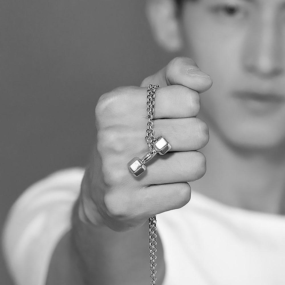 Vòng cổ Mặt Quả Tạ Đơn Giản Thời Trang Cho Nam Và Nữ