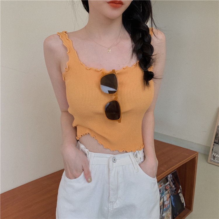 Áo Hai Dây Dệt Kim Ôm Dáng Hở Lưng Phong Cách Hàn Quốc Cho Nữ áo yếm JL-MX-08