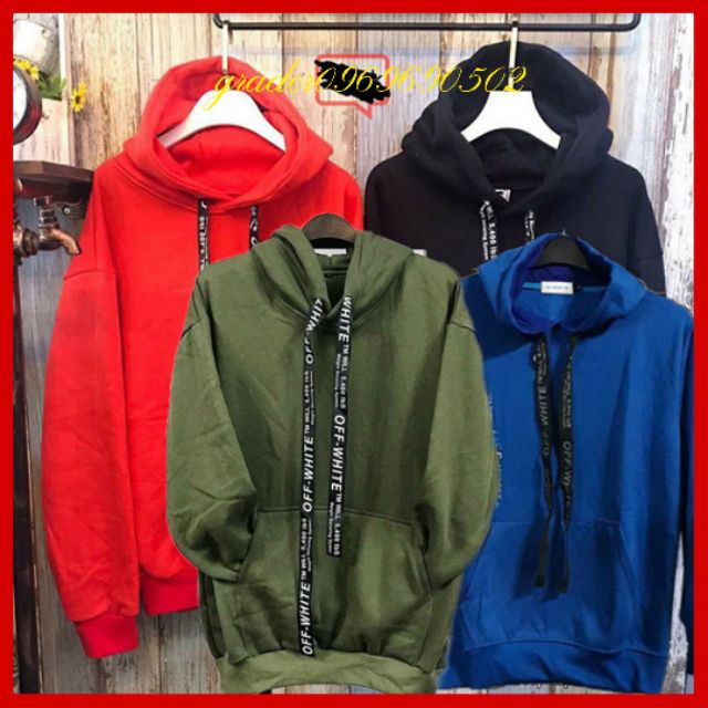 Mẫu Áo Hoodie Trơn Phối Dây 4 Màu Unisex TP08