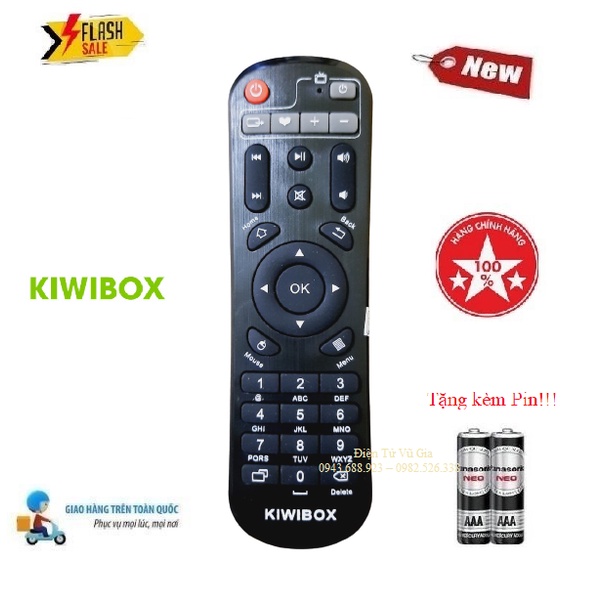 Remote Điều khiển đầu thu KIWIBOX- Hàng chính hãng mới 100% Tặng kèm Pin!!!