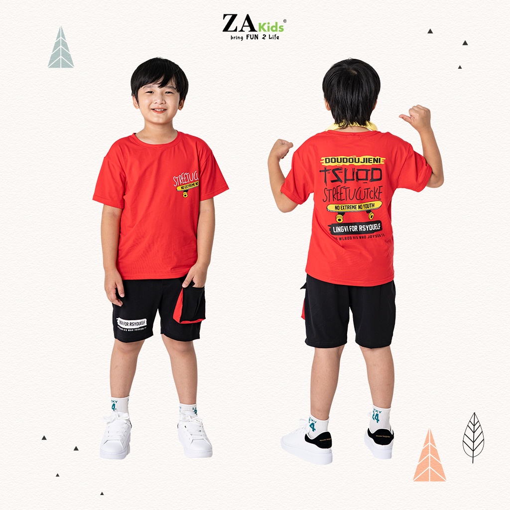 Bộ Quần Áo Thun Ngắn Tay Bé Trai (6-9 Tuổi) Zakids 21073T/ZA22014TN