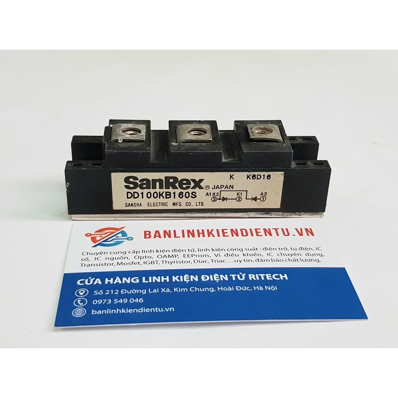 DD100KB160S Diode kép 100A 1600V (hàng tháo máy)