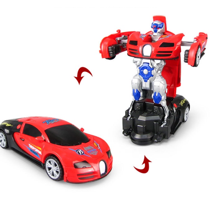 [Hàng Sẵn] Đồ chơi Ô tô Biến hình thành Robot Siêu ngầu có Đèn Âm Thanh cho bé