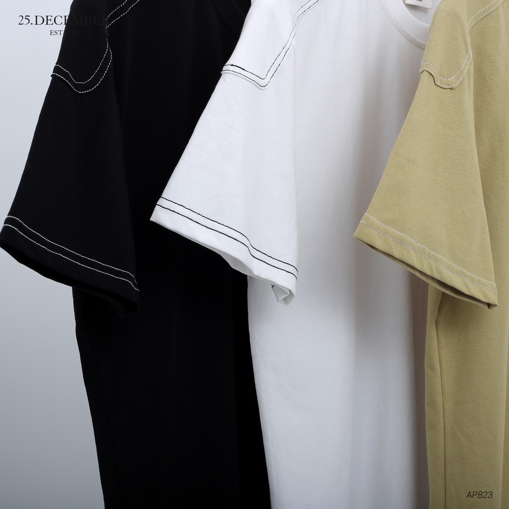 Áo phông chất cotton đẹp họa tiết chữ thêu - 25.December AP823