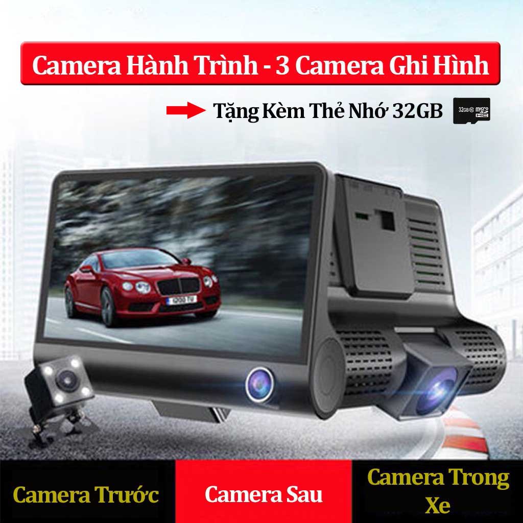 Camera Hành Trình Ô Tô 3 Mắt DVR 4 inch fullHD 1080p - Camera Hành Trình Ô Tô Sau Chống Nước