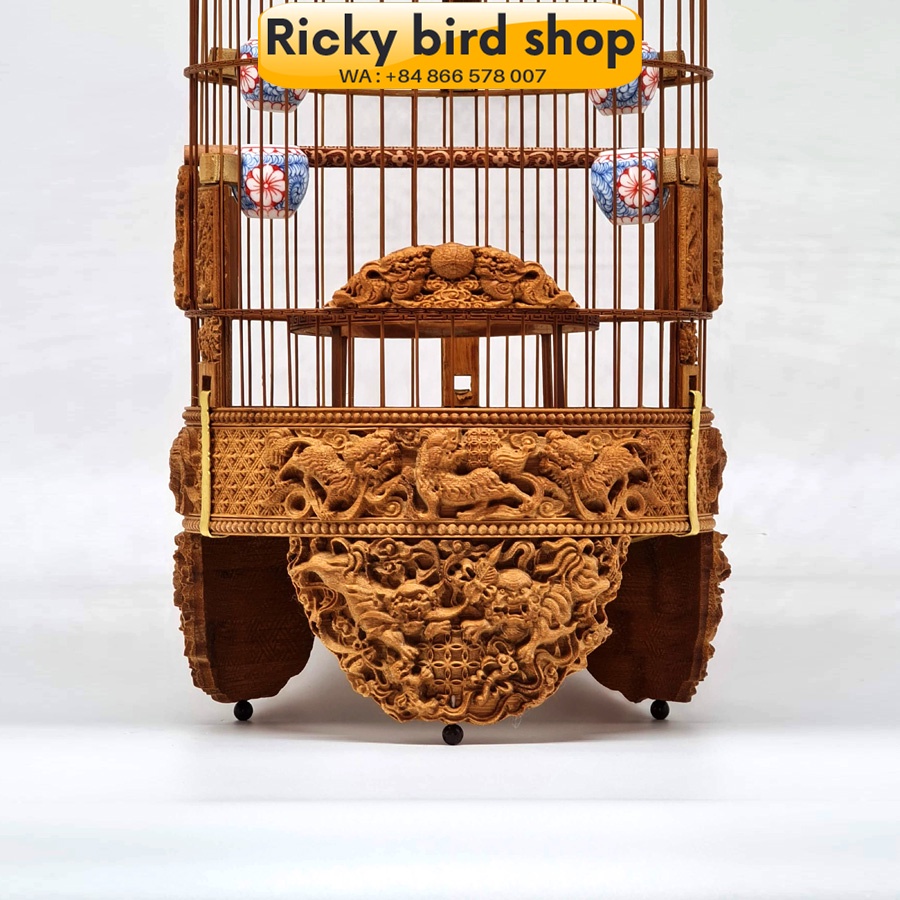 Lồng chim tre, Puteh bird cage - 3D Qillin design