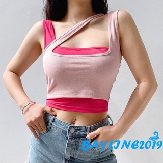 Áo Nữ Không Tay Giả Hai Lớp Quyến Rũ Thời Trang