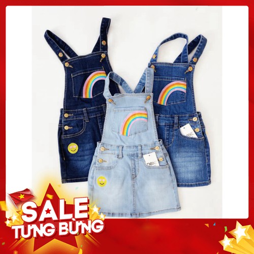 -Hàng nhập khẩu V0185 - Váy đầm yếm jean cho bé gái #yếm #jean #bégái # váy #đầm Liên hệ mua hàng 084.209.1989
