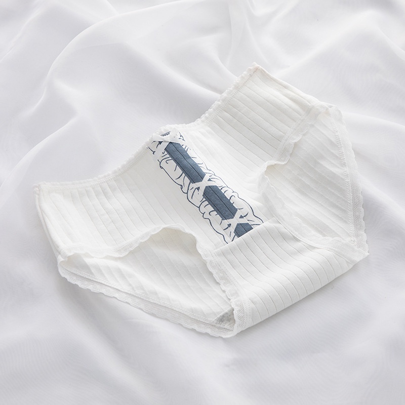 Bộ 1/5 Quần Lót Cotton Thoáng Khí In Họa Tiết Dễ Thương Cho Nữ