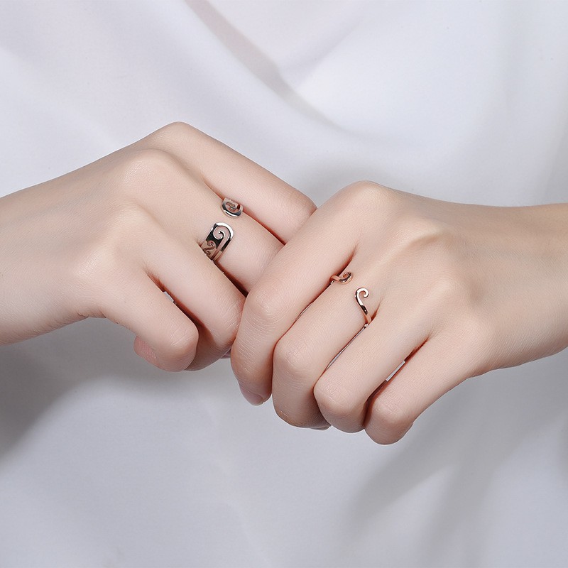 10 designs S925 Silver Couple Ring 2PCS Set of rings Girls' Accessories Korean Style Couple Diamond Jewelry Heart-Shaped Multi-Part Open Adjustable Wedding Ring cincin