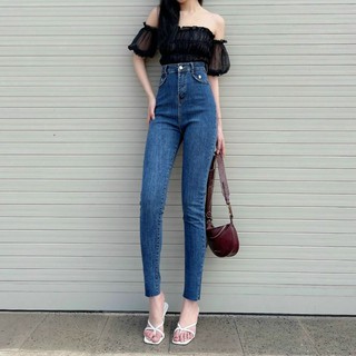Quần jean lưng lưng cao body co giãn