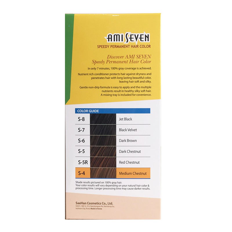 Nhuộm phủ bạc dược thảo Amiseven nhanh 7 phút AMI SEVEN Speedy Permanent Hair Color S4 (60g + 60g) | BigBuy360 - bigbuy360.vn