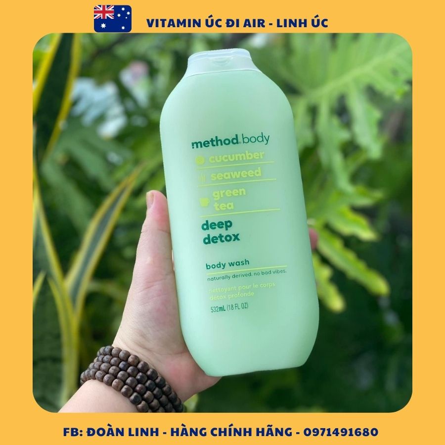 Sữa tắm Method Body Úc 532ml, Hàng Chuẩn Úc Đi Air