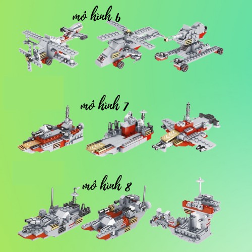 Đồ chơi lego chiến hạm tuần dương, lego tàu chiến phát triển tư duy cho bé loại 1005 chi tiết túi