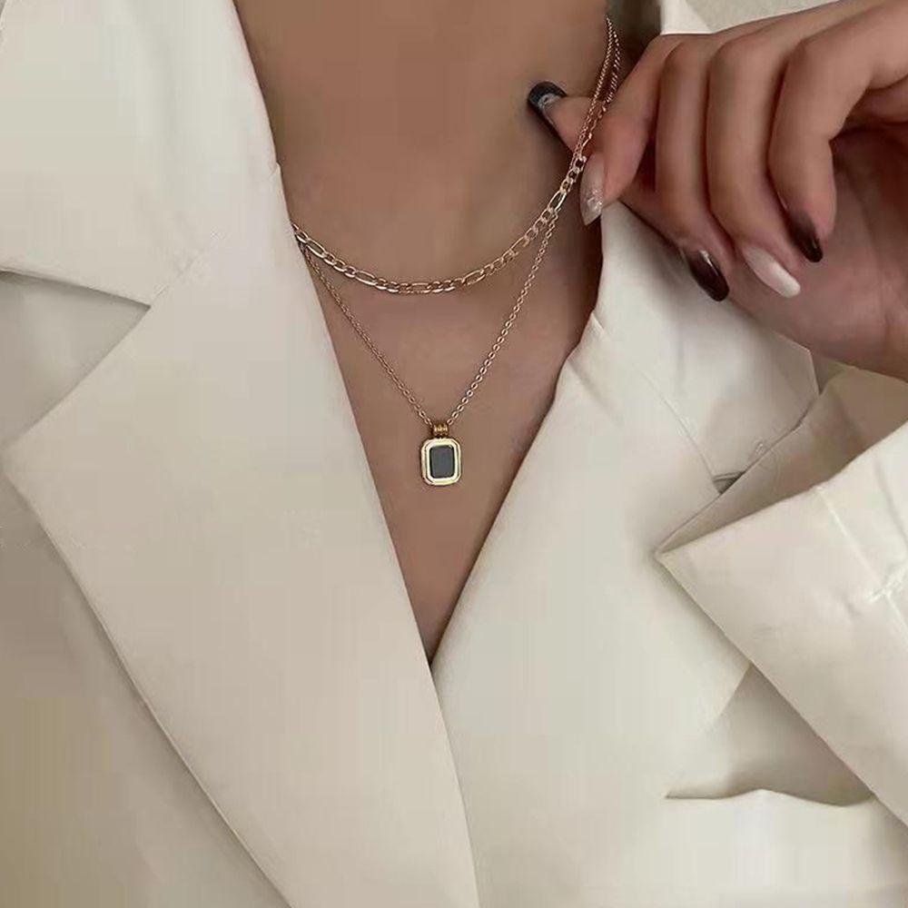 JARRED Vòng Cổ Choker Mặt Khối Lập Phương Phong Cách Hip Hop Đơn Giản Cá Tính Dành Cho Nữ