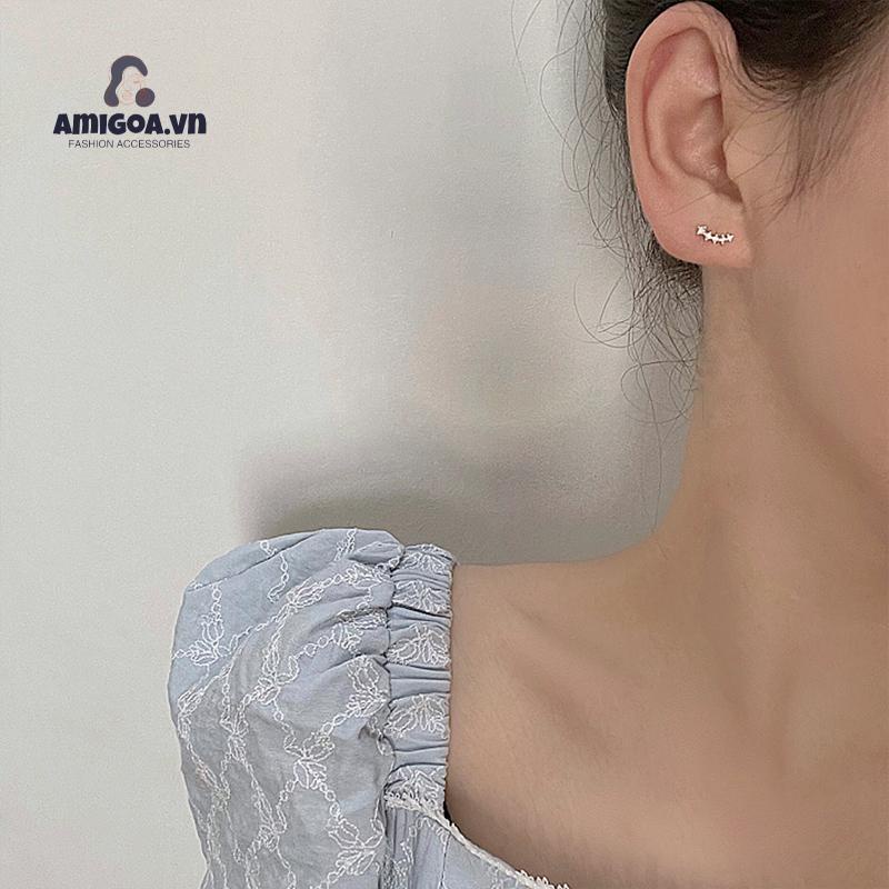 ✨✨Bông Tai Hình Học Đính Đá Zircon Nhỏ Đơn Giản Dễ Thương