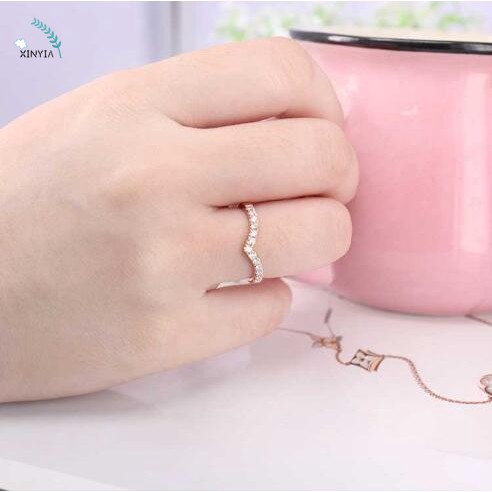 Set Nhẫn Đeo Tay Kim Loại Phong Cách Hàn Quốc Cho Nữ