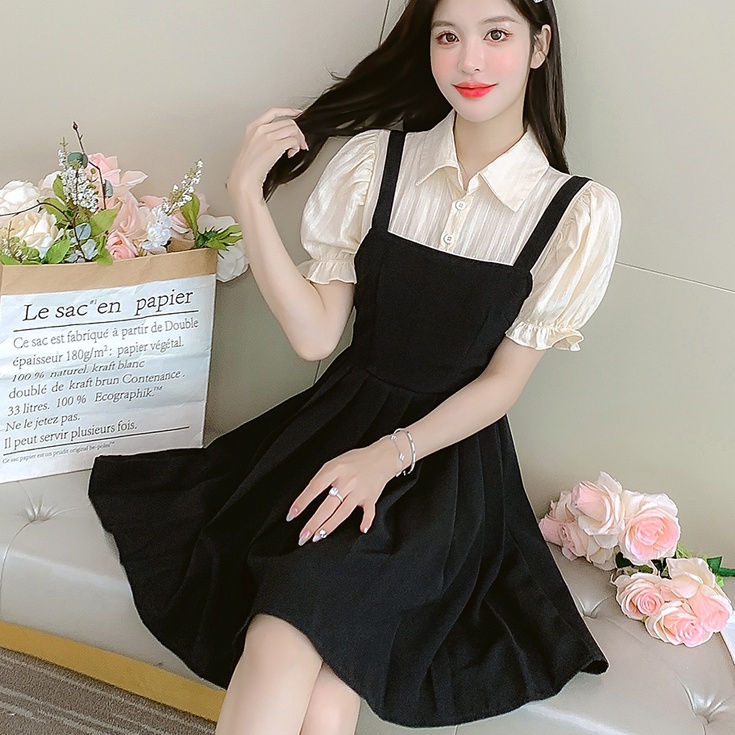 Đầm Tay Phồng Ngắn Thời Trang Mùa Hè Hàn Quốc Cho Nữ