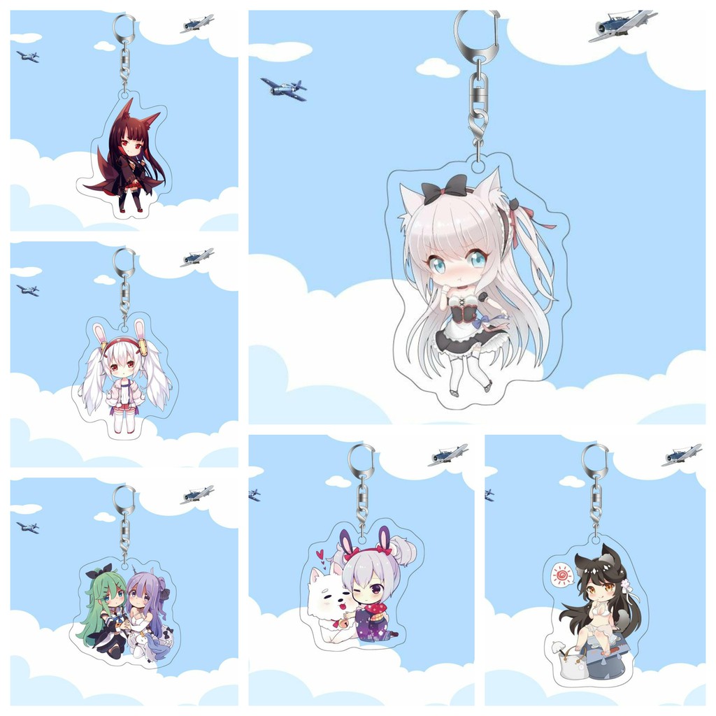 ( Mica trong acrylic) Móc khóa Azur Lane ver cute in hình anime chibi M02