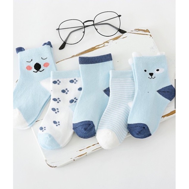 (Lẻ = sỉ rẻ nhất) Sét 5 Đôi Tất Lưới Kids Socks Loại Đẹp