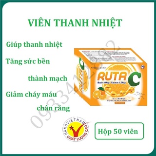Viên uống thanh nhiệt Ruta C hộp 50 viên, giúp tăng sức bền thành mạch, hỗ trợ giảm nguy cơ chảy máu chân răng