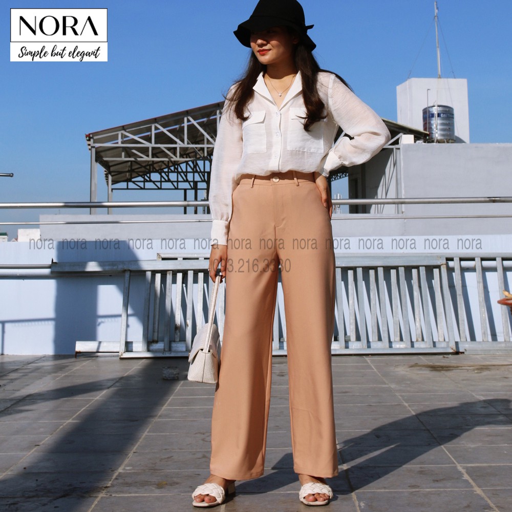 Quần Ống Suông Siêu Hack Dáng, Quần Suông Nữ Vải Cotton Nhật Siêu Mát Ít Nhăn Tôn Chân Dài