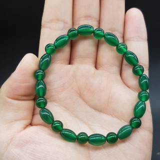 Vòng tay Hạt LU Xanh Lá may mắn, tài lộc, bình an phù hợp Nam Nữ Mệnh Hỏa, Mộc - Size 6*9mm