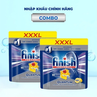 Combo chất tẩy rửa: Combo 2 túi Finish Quantum 60 viên
