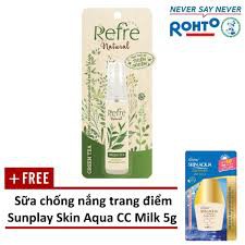 Xịt Khử Mùi Refre Natural Green Tea Hương Trà Xanh 30Ml +Tặng Sữa chống nắng 5 G màu hồng