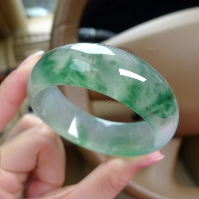 Vòng đeo tay màu ngọc bích tự nhiên kiểu dáng thanh lịch dành cho nữ