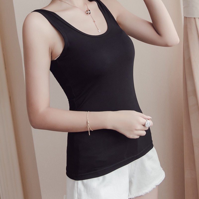 Áo Thun Thể Thao Sát Nách Co Giãn Màu Trơn Quyến Rũ Trẻ Trung Cho Bạn Gái