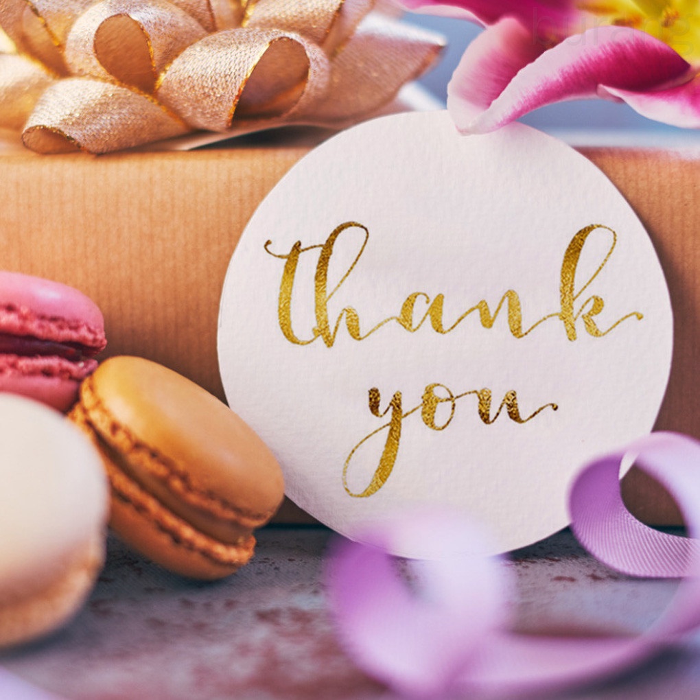 Cuộn 500 Sticker Tròn In Chữ Thank You Trang Trí Quà